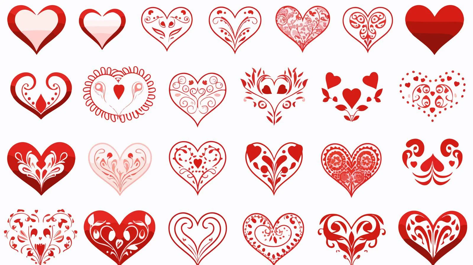 Love Heart Silhouettes Collection — free download from Dotvec