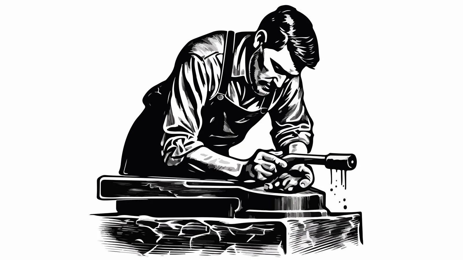 Skilled Blacksmith Working with Tools — free download from Dotvec