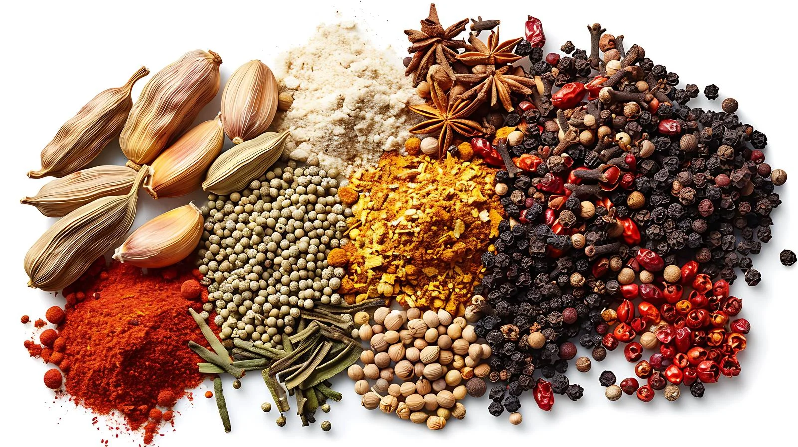 Spices Octagon Close-Up on White Background — free download from Dotvec