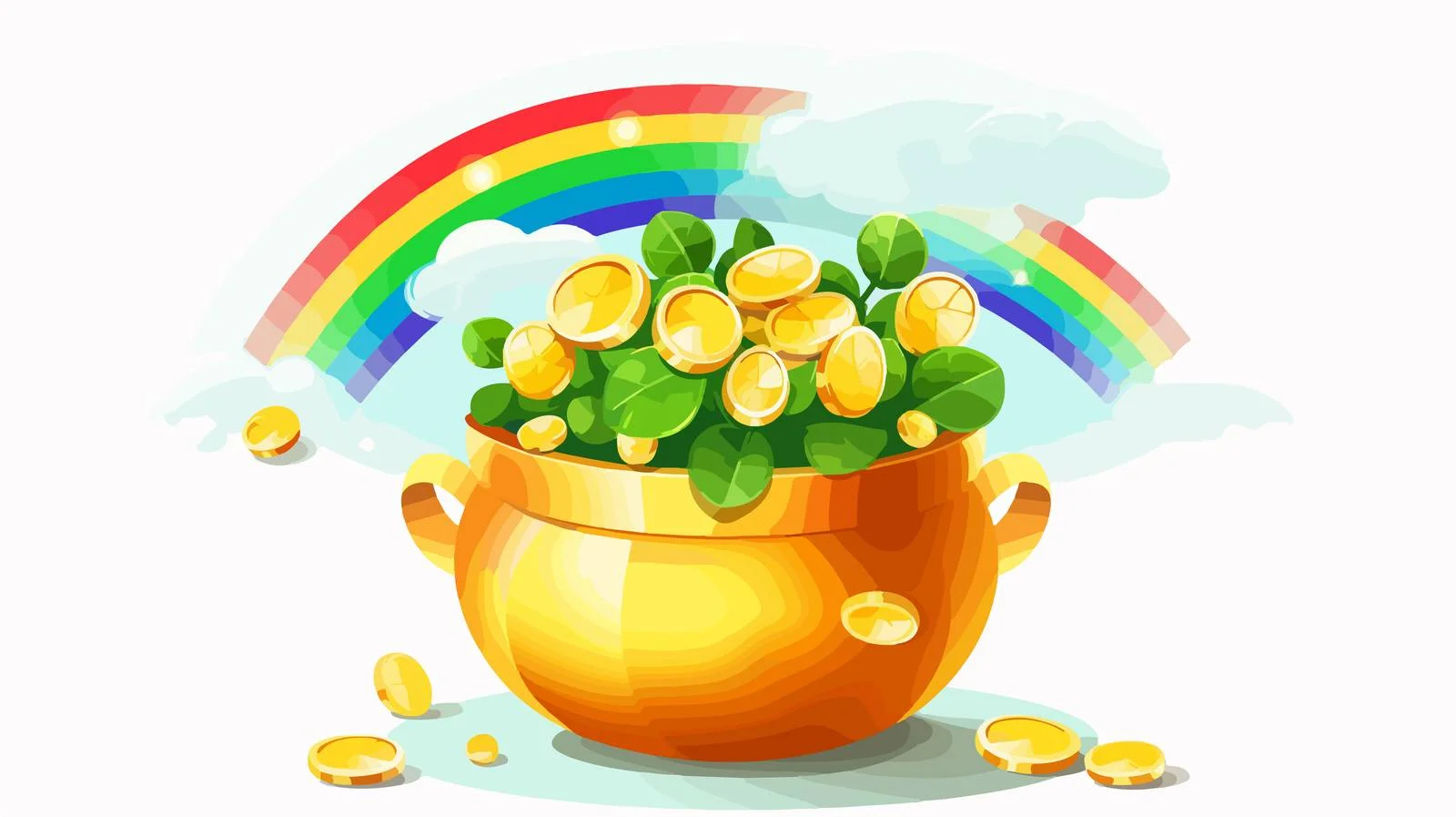Enchanting Rainbow Cloud Over Gilded Pot — free download from Dotvec