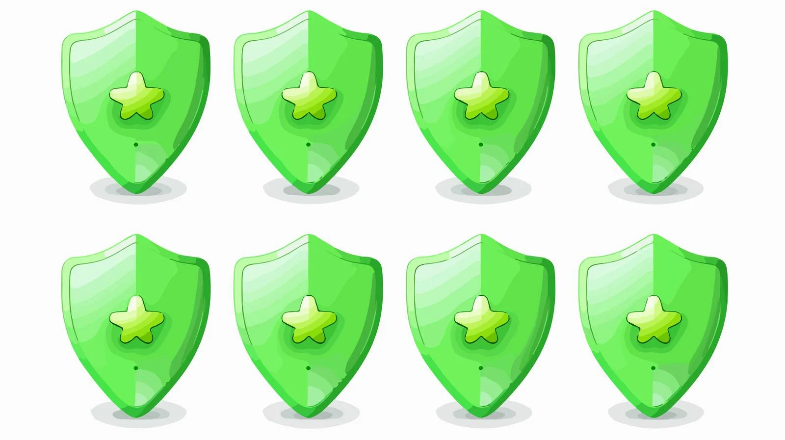 Green Protective Shields Collection — free download from Dotvec