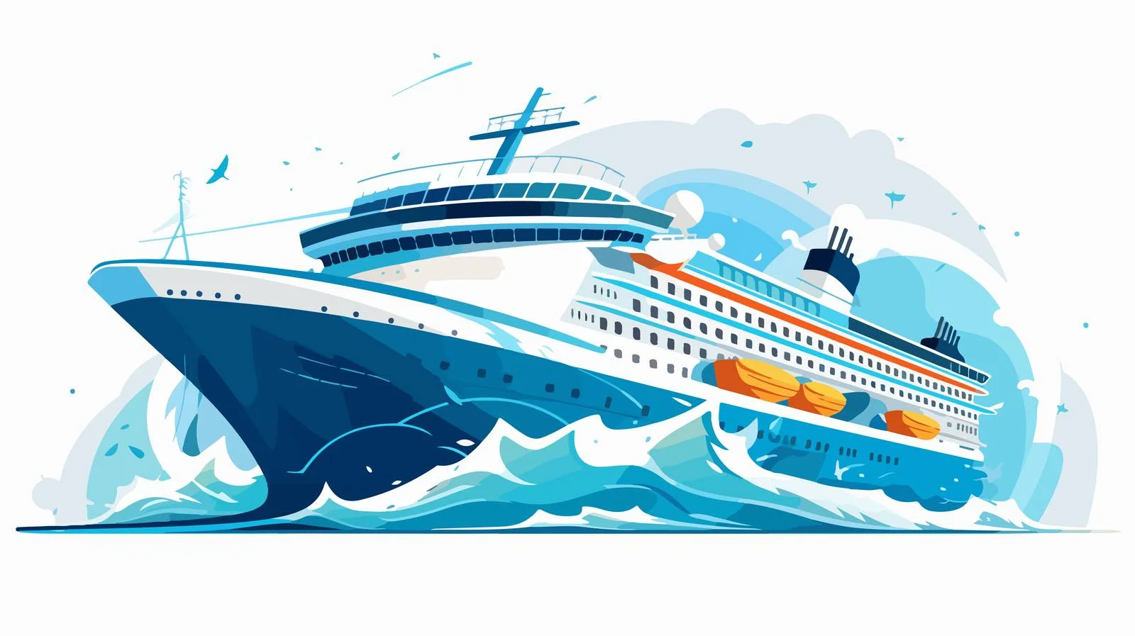 Cruise Ship Sailing on Sea Waves — free download from Dotvec