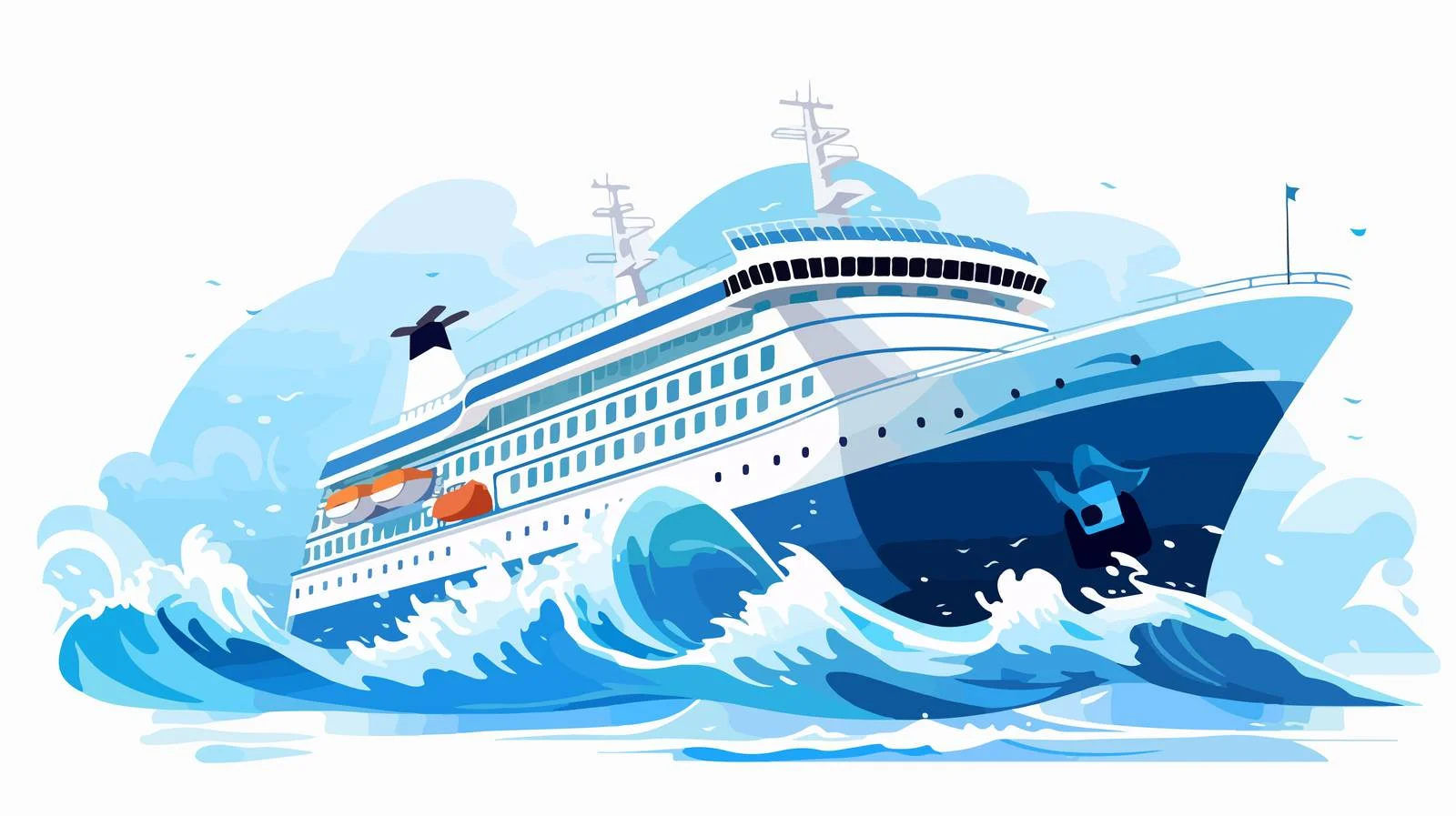 Cruise Ship Sailing on Sea Waves — free download from Dotvec