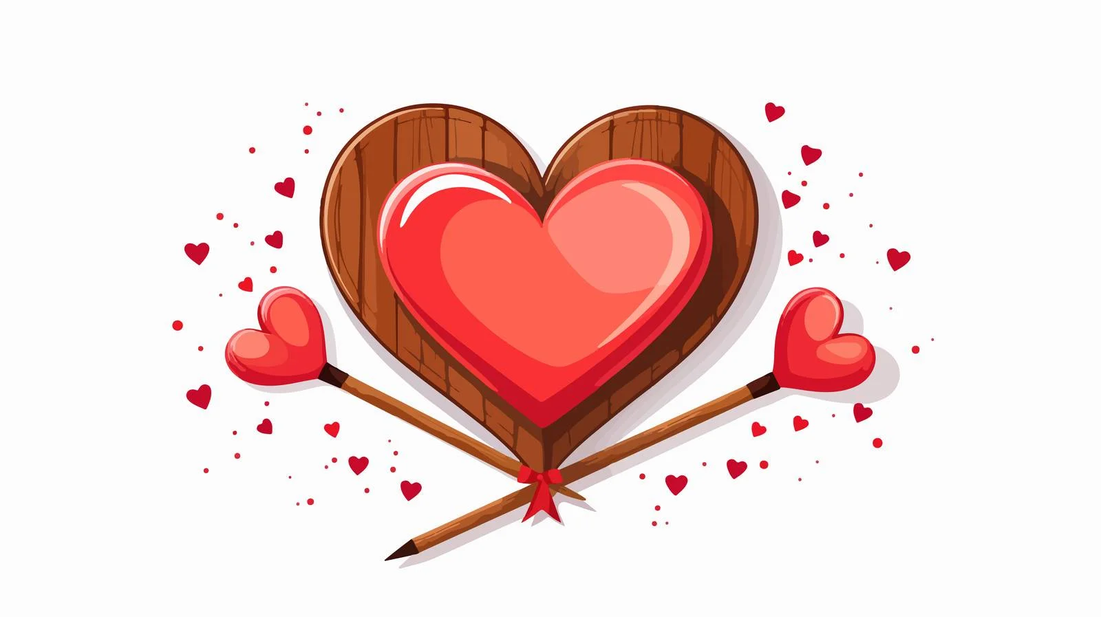 Cupik with Wooden Bow and Heart Darts — free download from Dotvec
