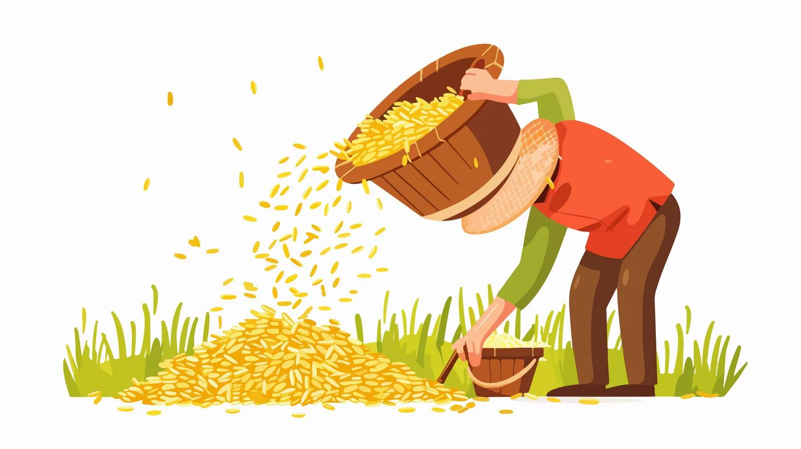 Pouring Rice into Isolated Rice Mill — free download from Dotvec