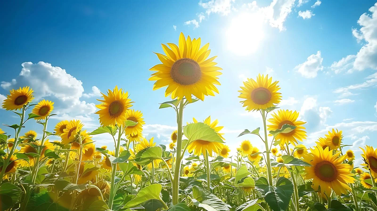 Sunflower field in summer evening glow — free download from Dotvec