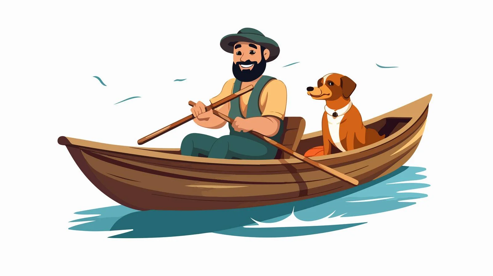 Fishing Boat Cartoon Illustration — free download from Dotvec