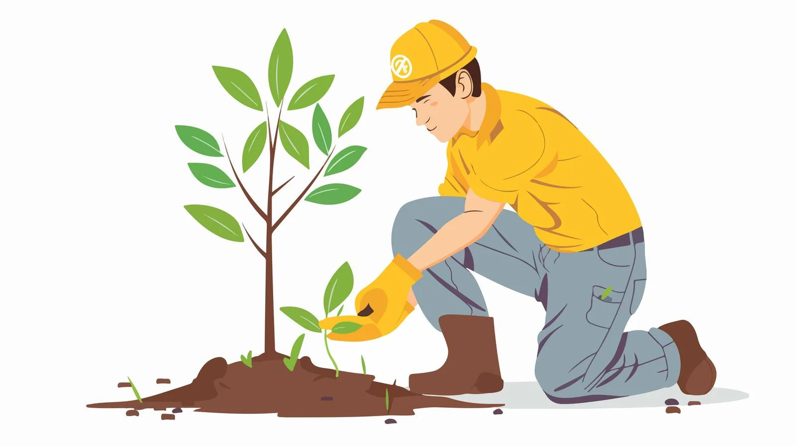 Gardener Planting Tree Outdoors — free download from Dotvec