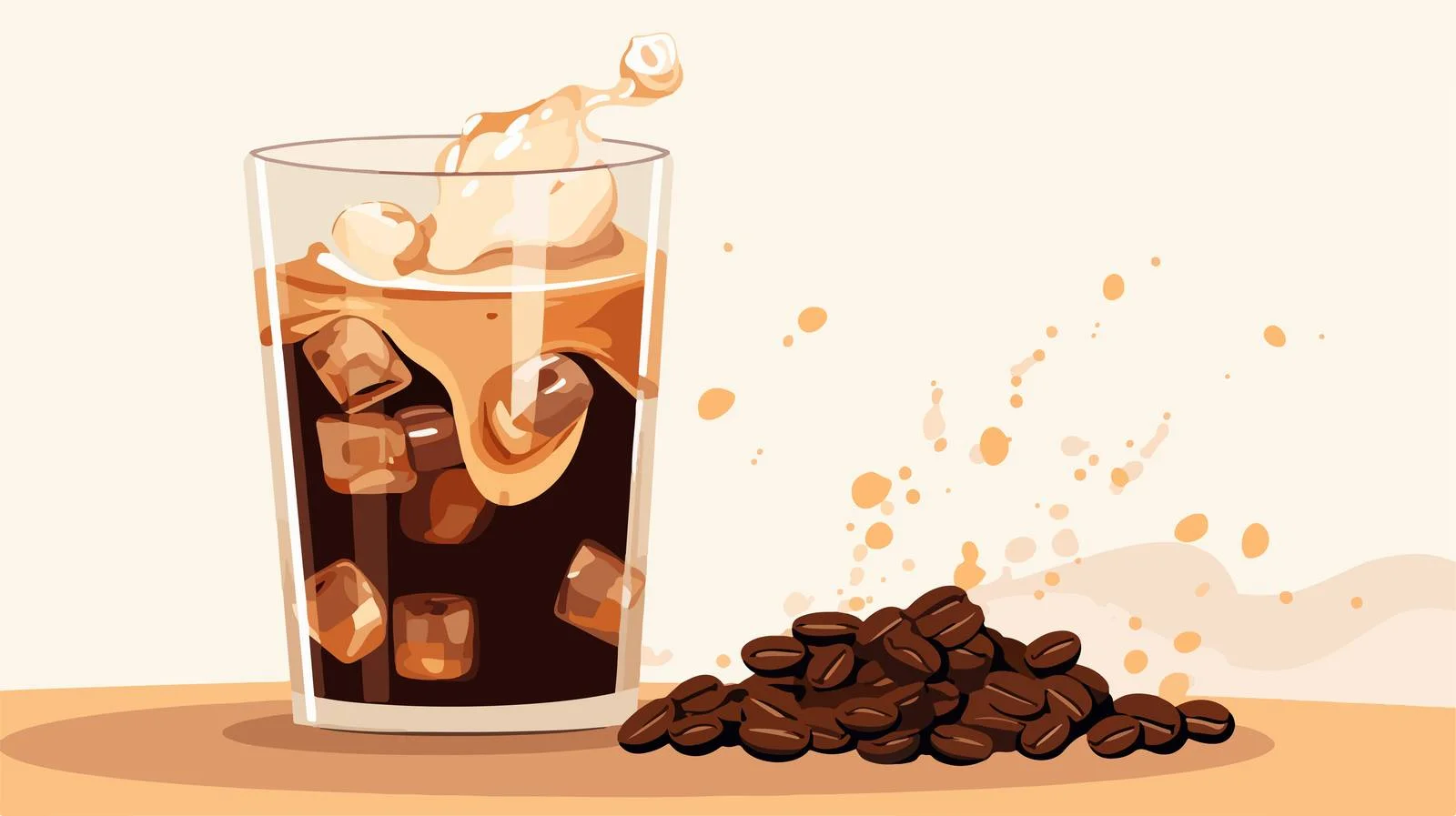 Refreshing Cold Coffee with Ice Beans — free download from Dotvec