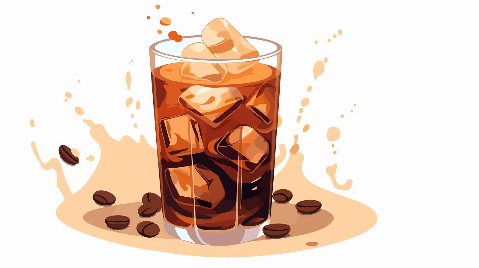 Cold Coffee Drink with Ice Beans — free download from Dotvec