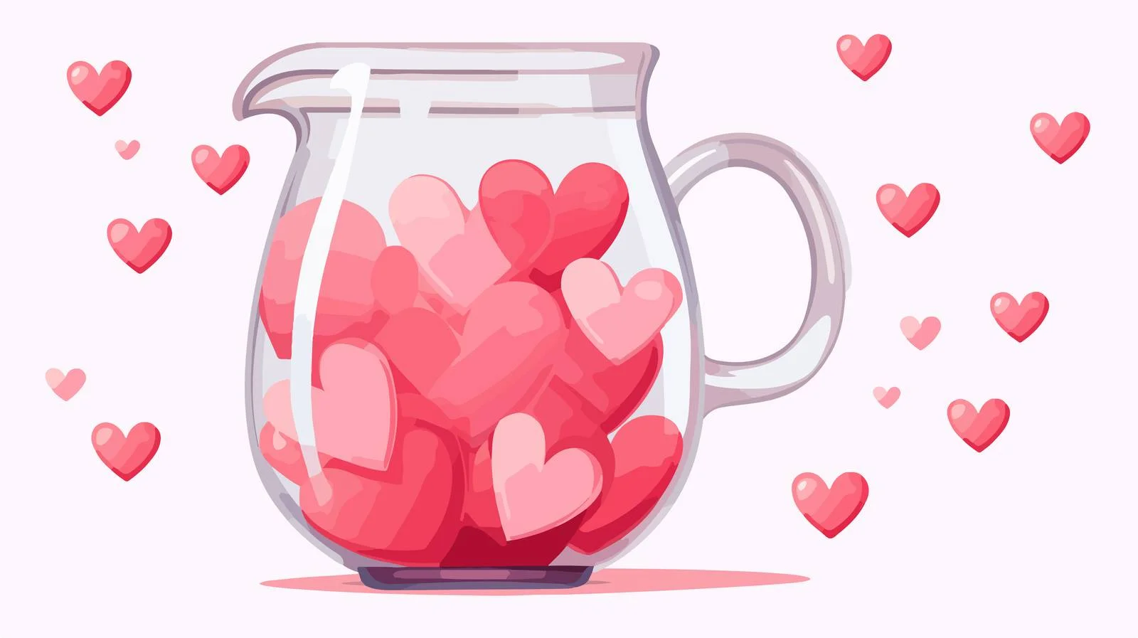 Heart-filled Glass Jug — free download from Dotvec