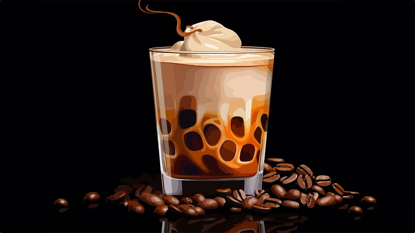 Cold Coffee and Cream with Beans — free download from Dotvec