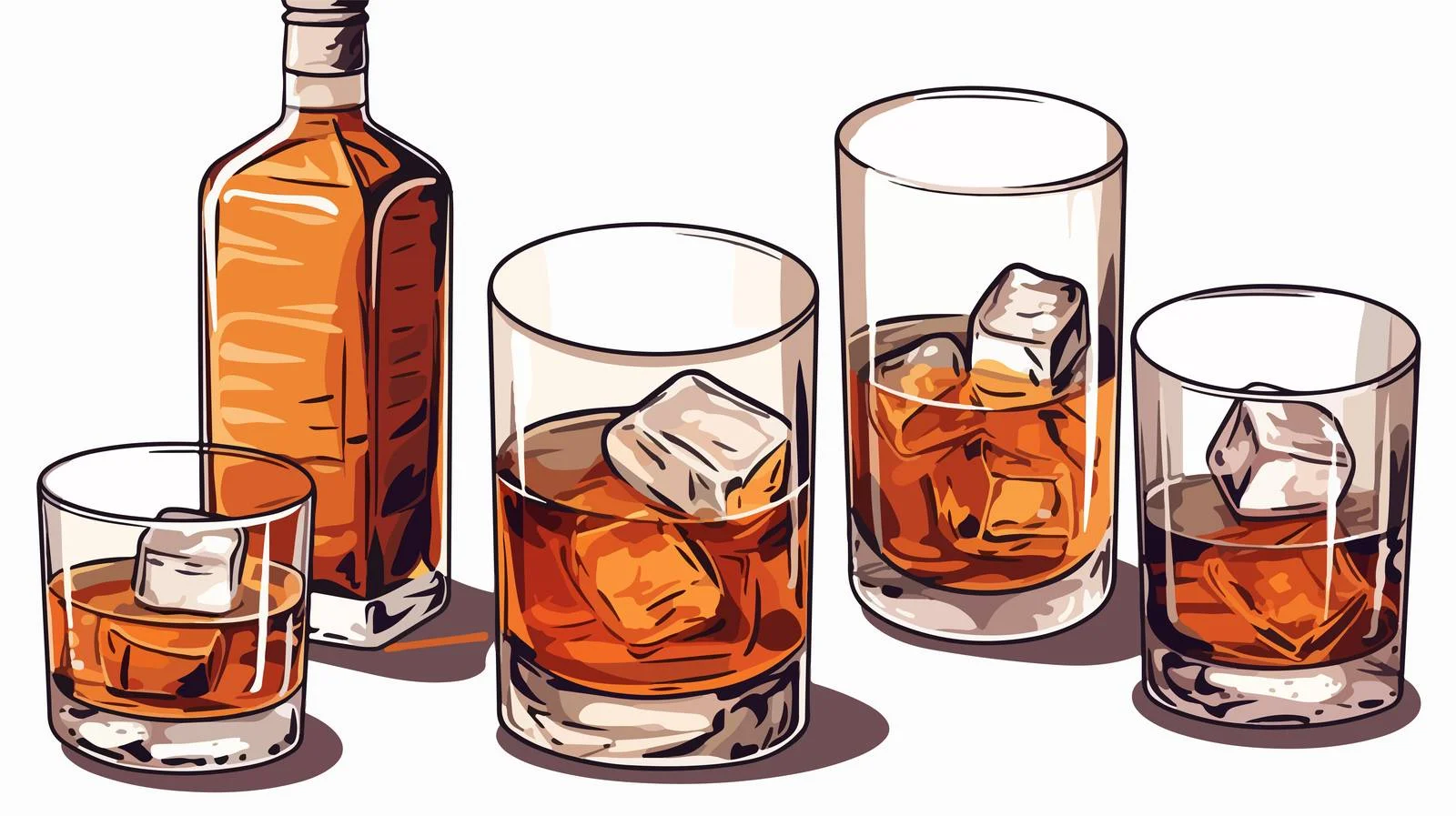 Whiskey Glass and Bottle — free download from Dotvec