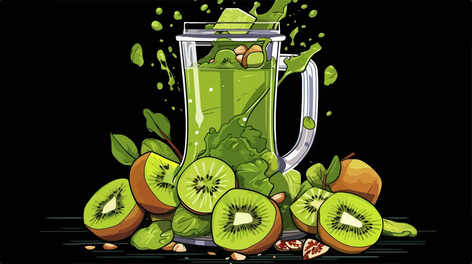 Pouring Green Smoothie into Glass — free download from Dotvec