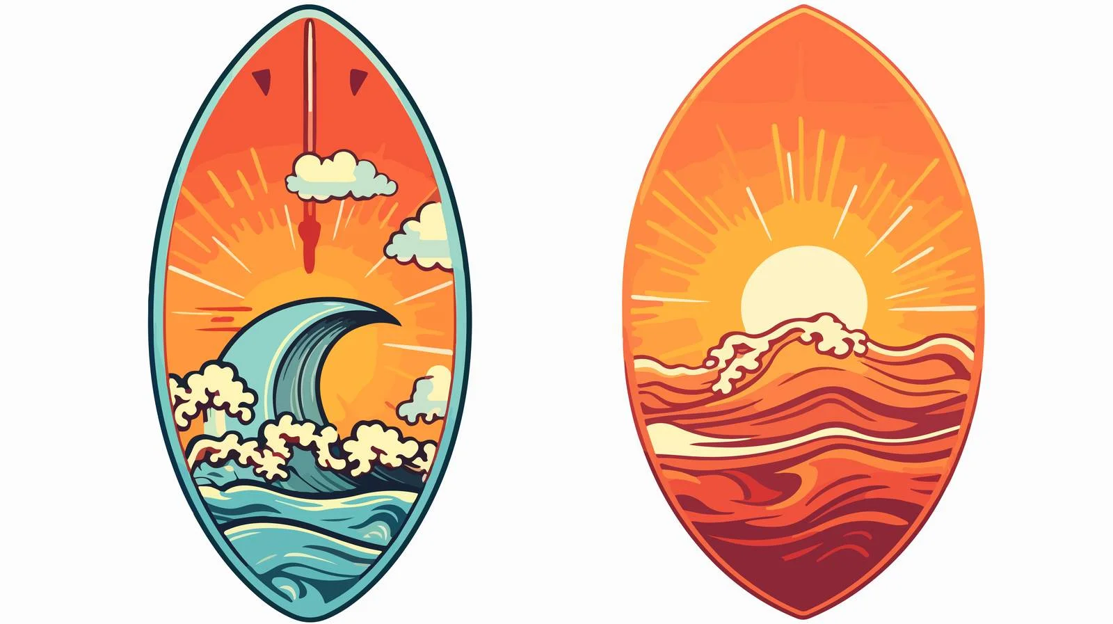 Hand-Drawn Sun Waves Badge — free download from Dotvec