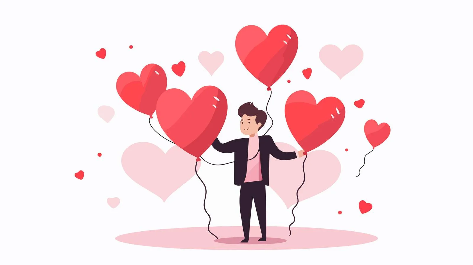 Simple Man with Balloons Drawing — free download from Dotvec