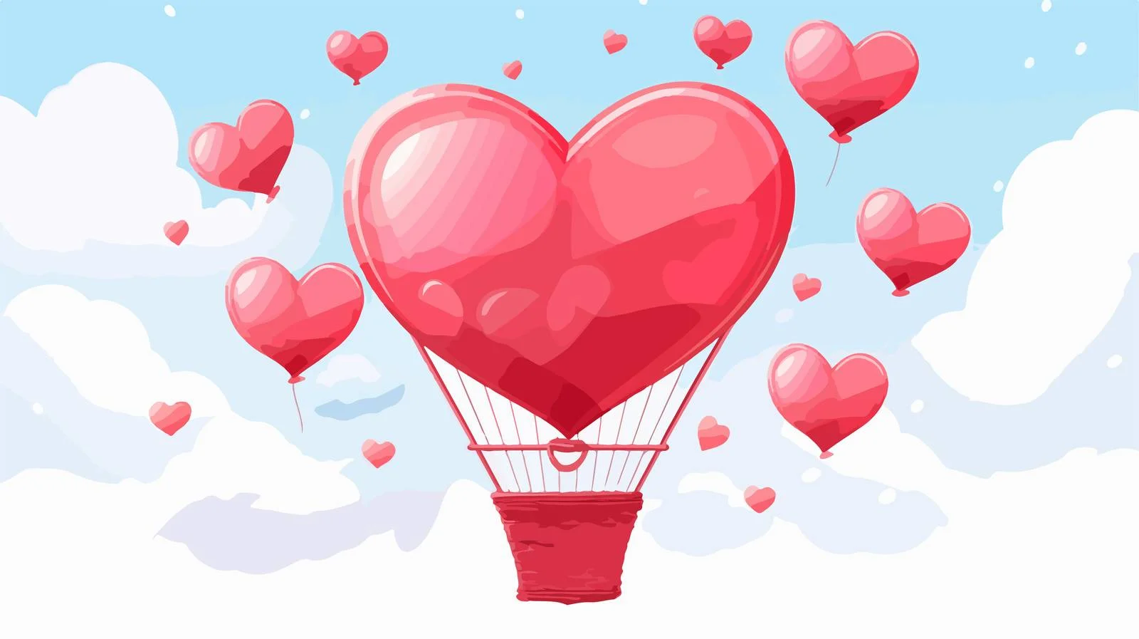 Heart Balloon Soaring Skyward — free download from Dotvec