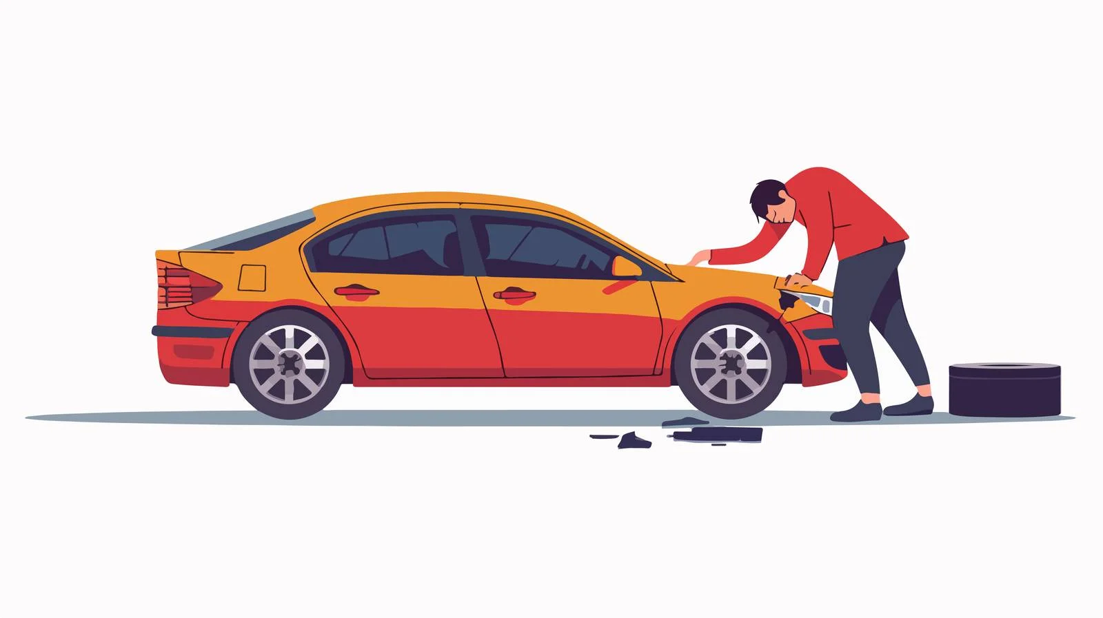 Man Hassle with Car Breakdown Headache — free download from Dotvec