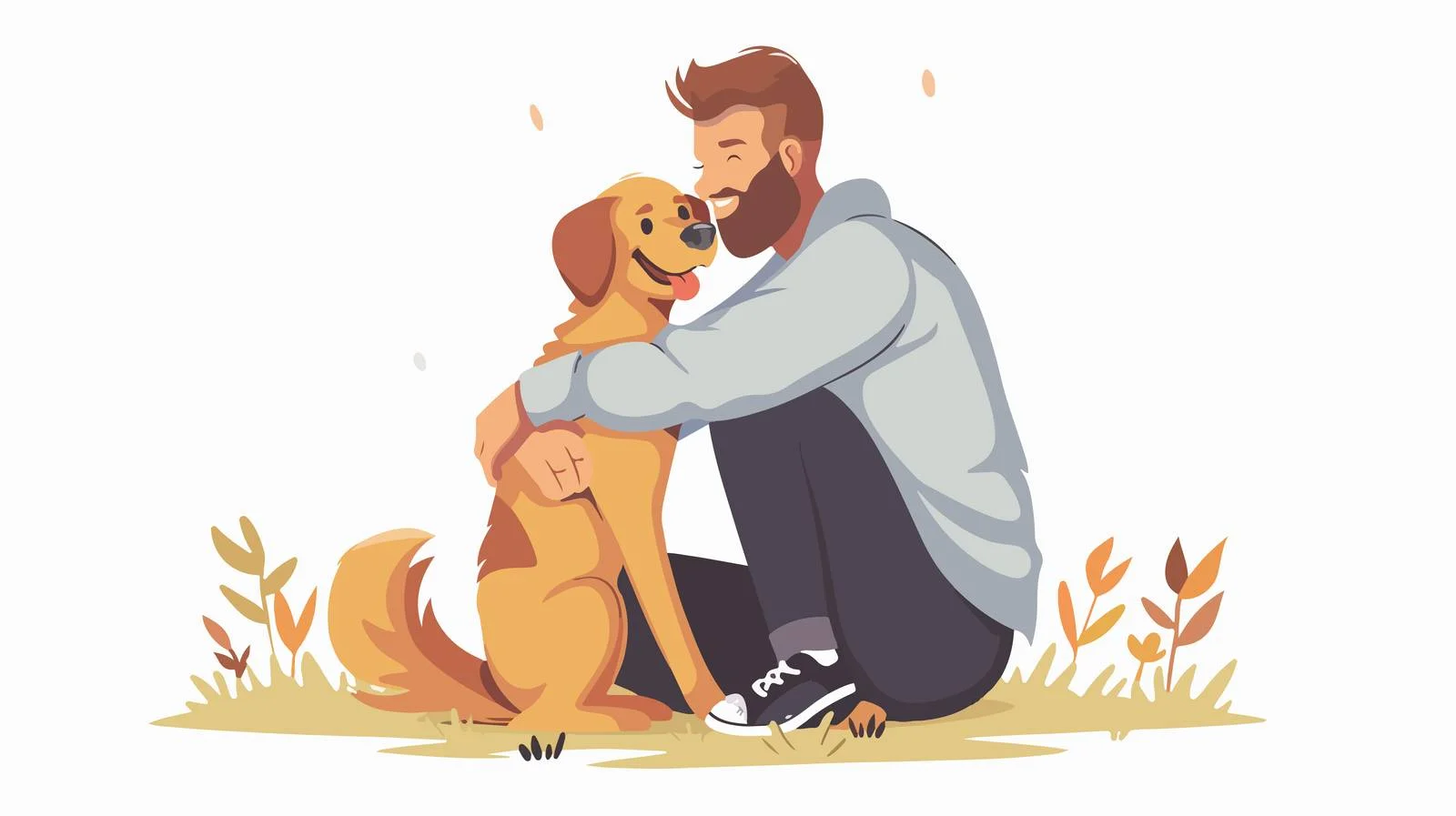 Man and Dog bonding at park — free download from Dotvec