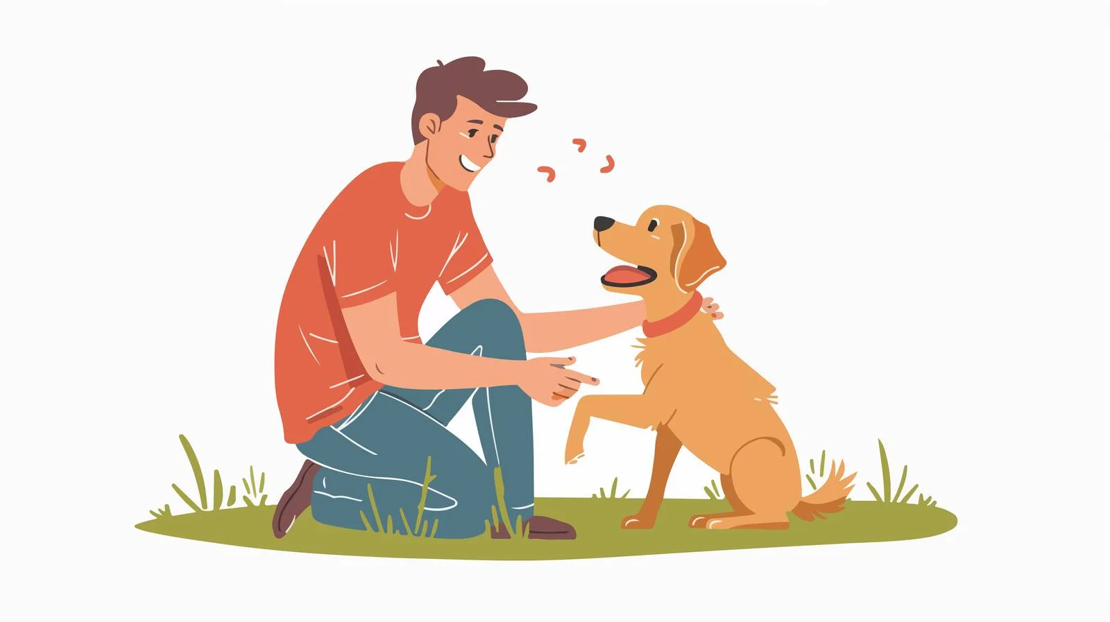 Man and Dog Playing on Grass — free download from Dotvec