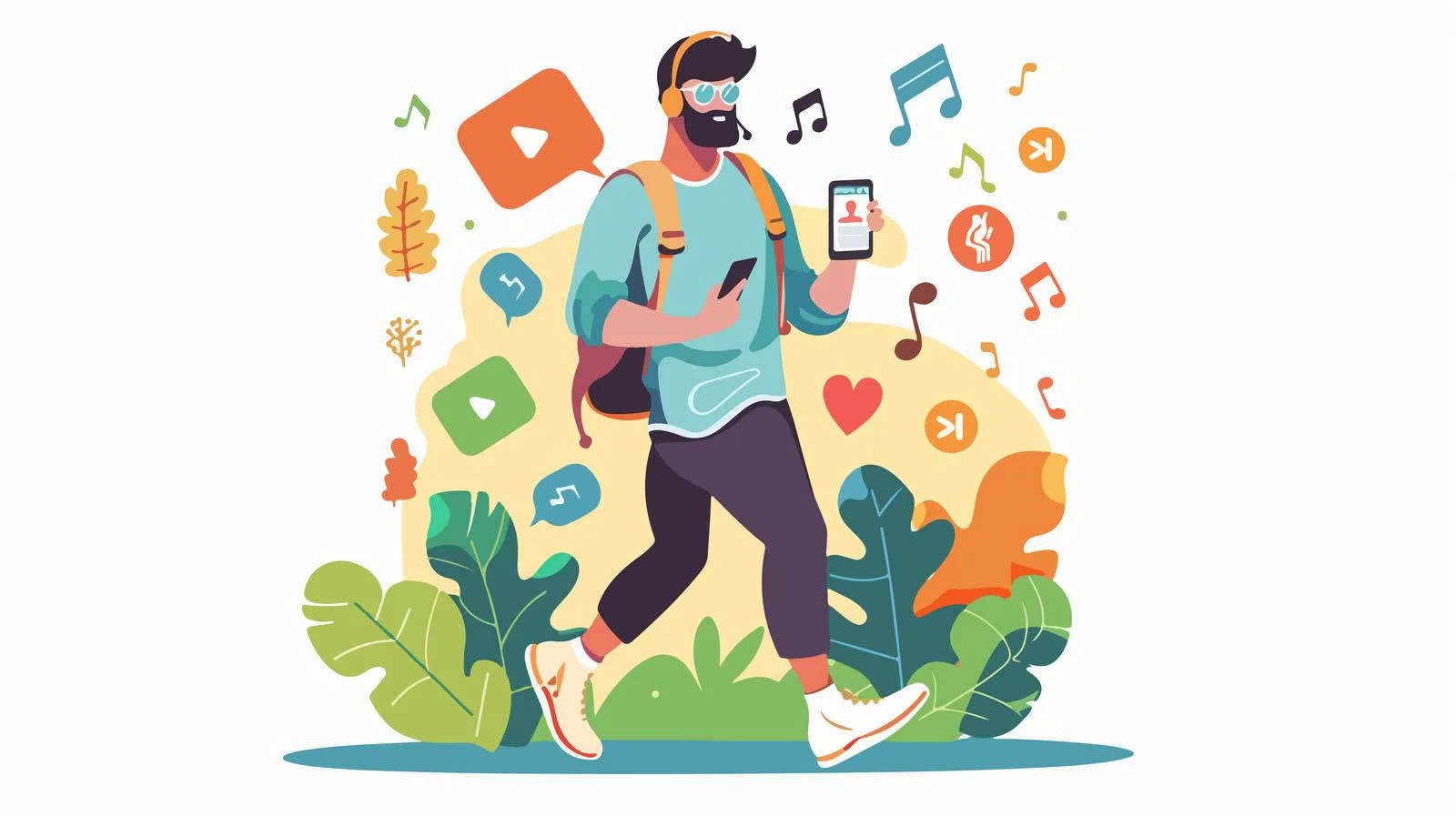 Man Using Fitness App on Smartphone — free download from Dotvec