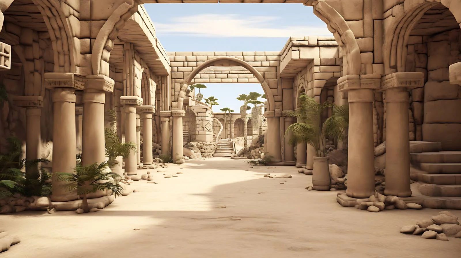 Ancient African Courtyard Passage Amidst History — free download from Dotvec