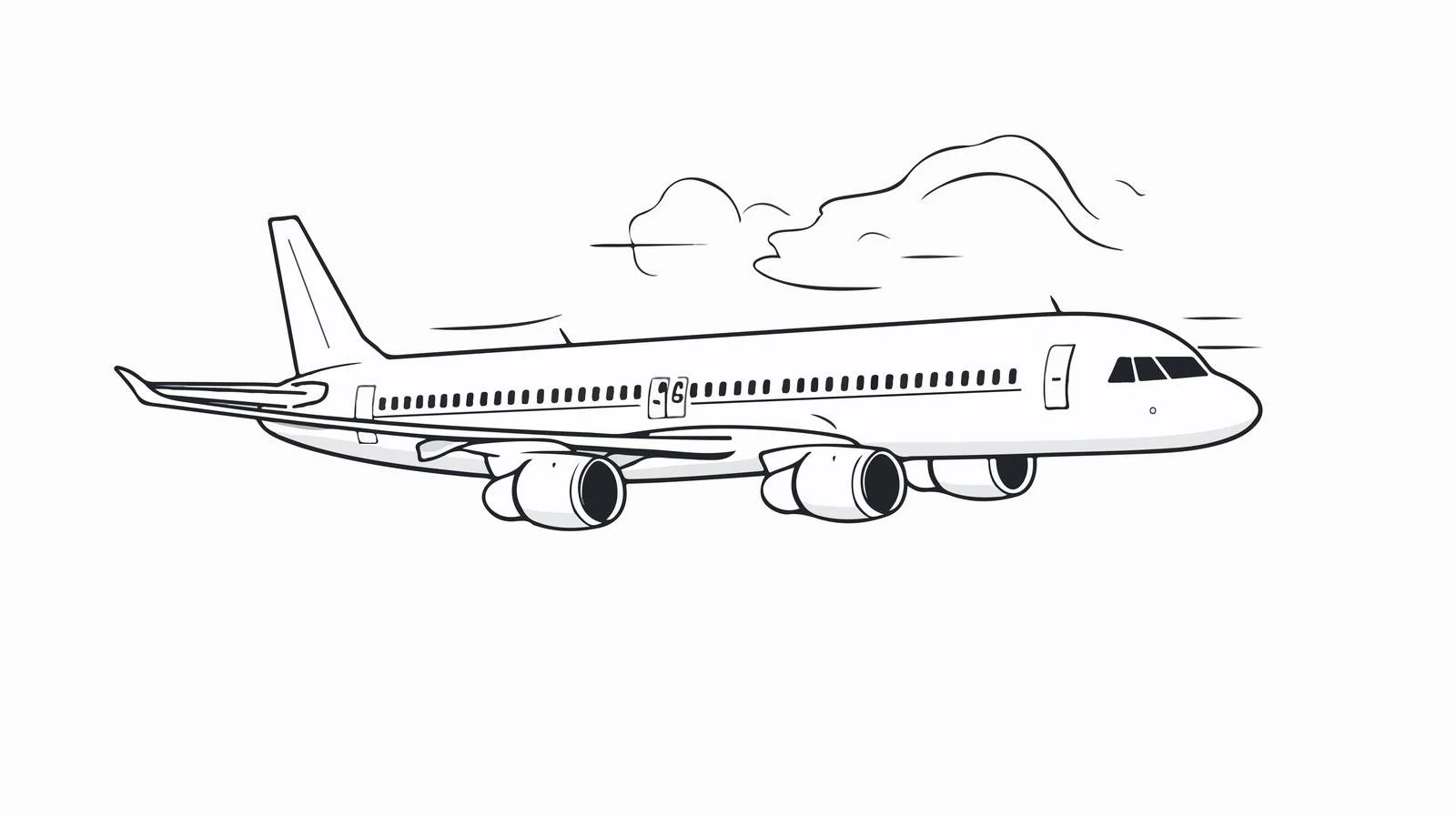 Airplane Line Drawing in Sky — free download from Dotvec