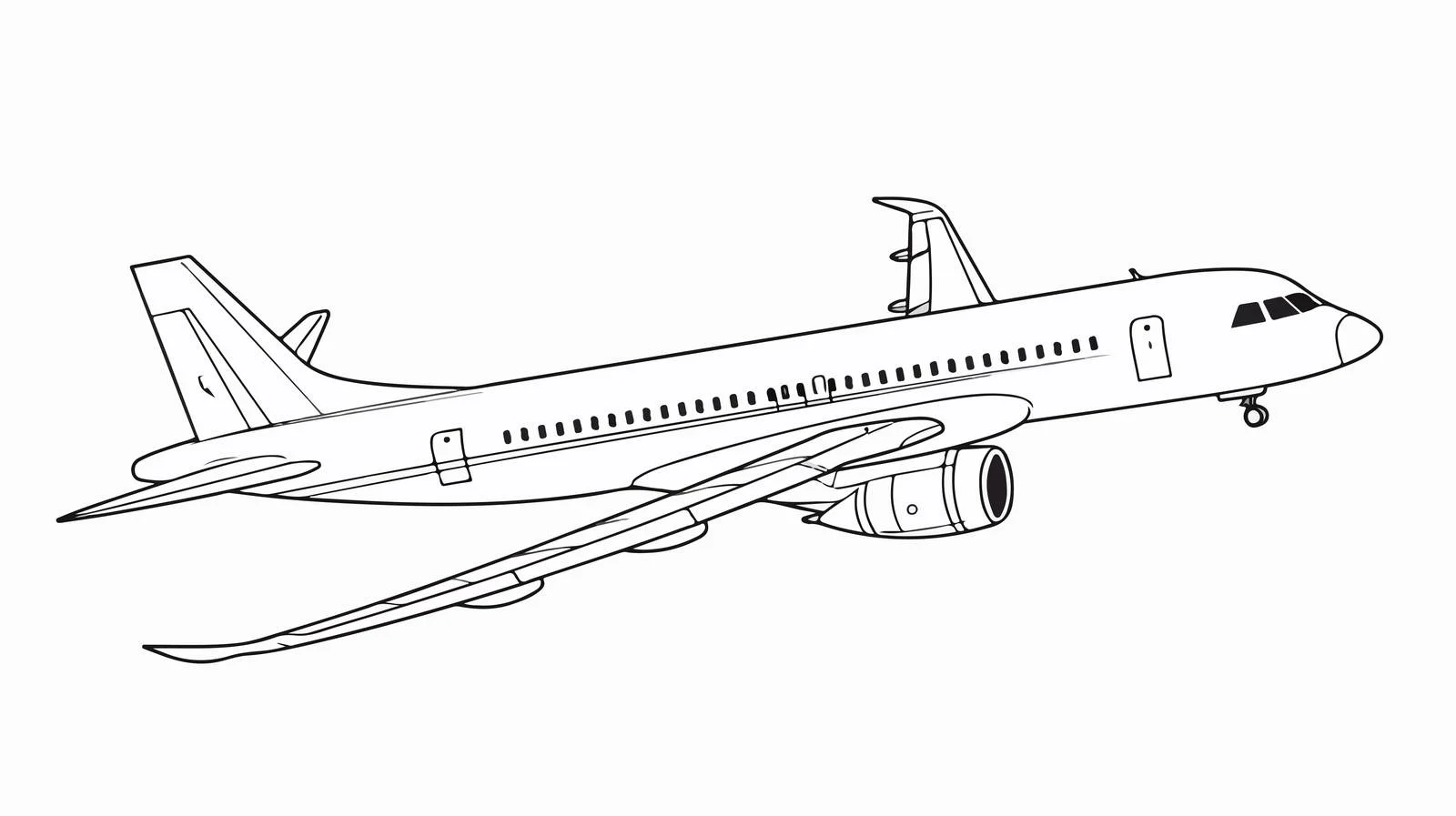 Airplane Line Drawing in Sky — free download from Dotvec