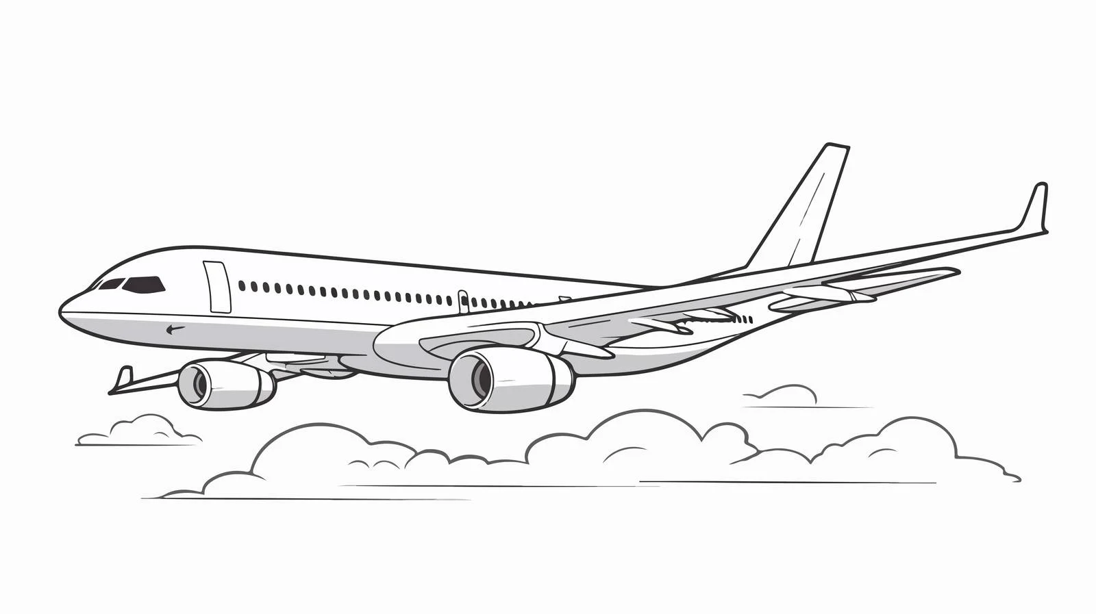 Airplane Line Drawing in Sky — free download from Dotvec