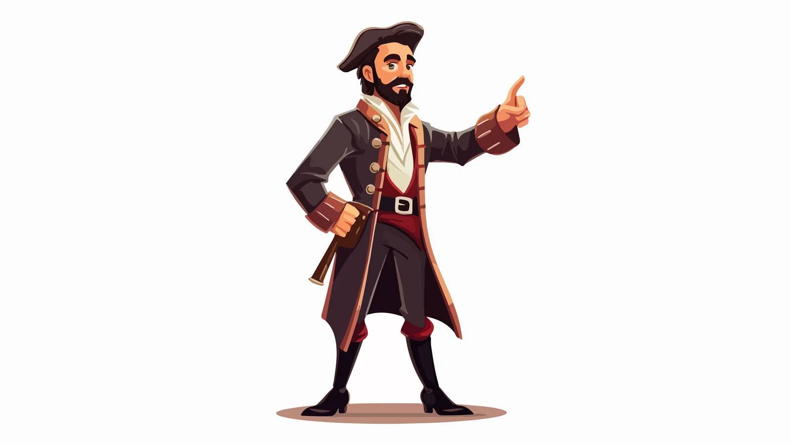Elegant Pirate Suit Standing Figure — free download from Dotvec