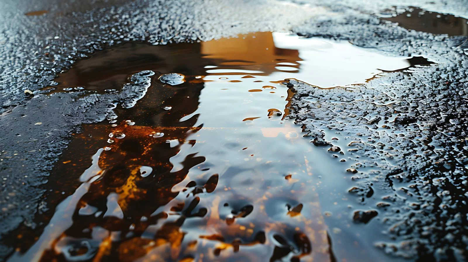 Polluted mix of oil and gasoline on road — free download from Dotvec