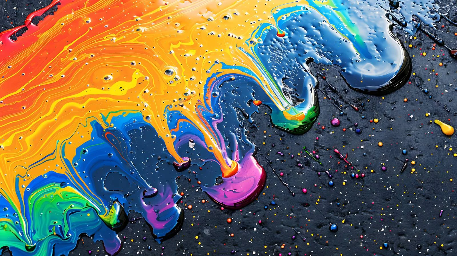 Colorful Spillage of Engine Oil and Gasoline — free download from Dotvec
