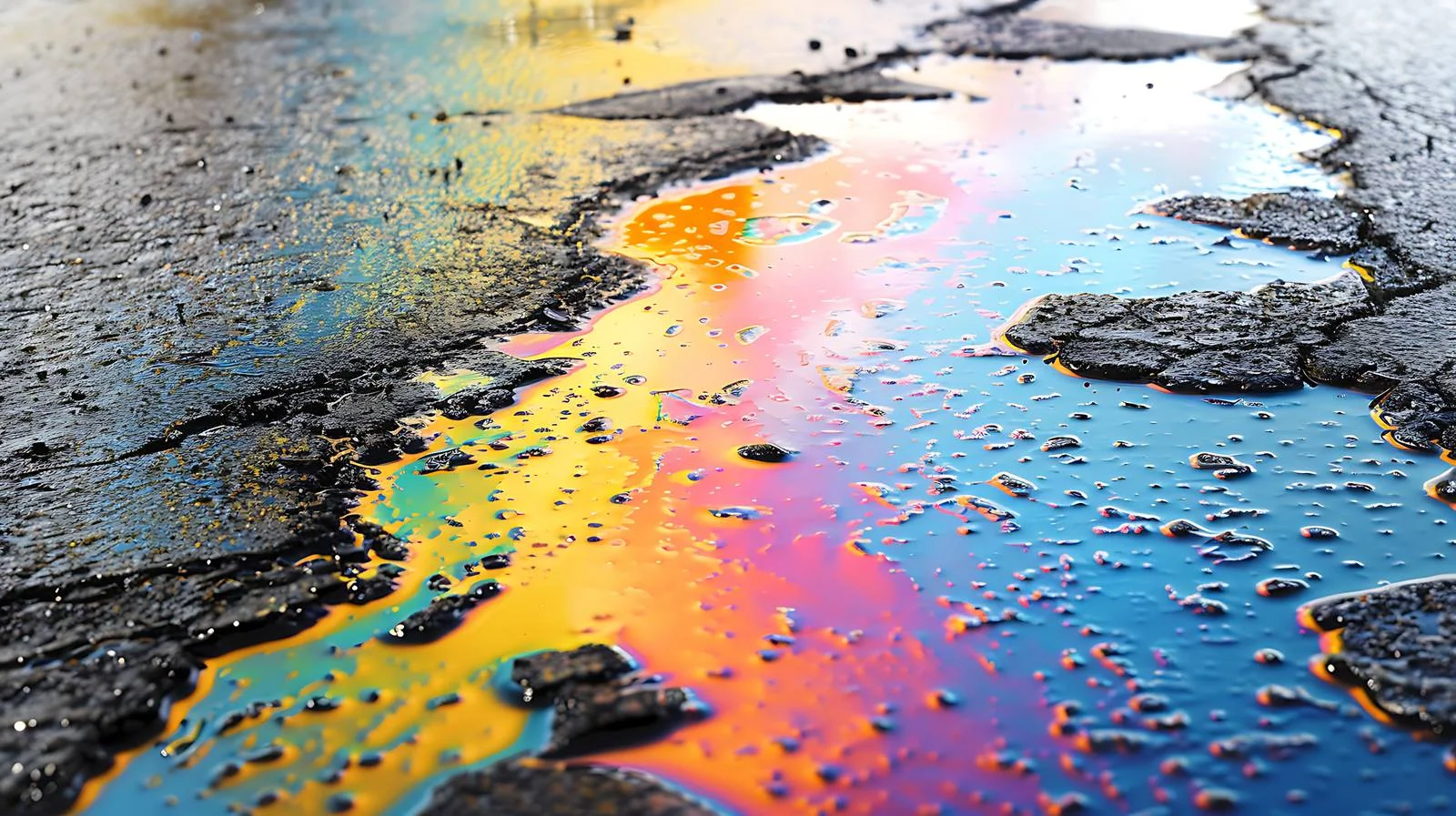 Vivid rainbow oil spill and gasoline — free download from Dotvec