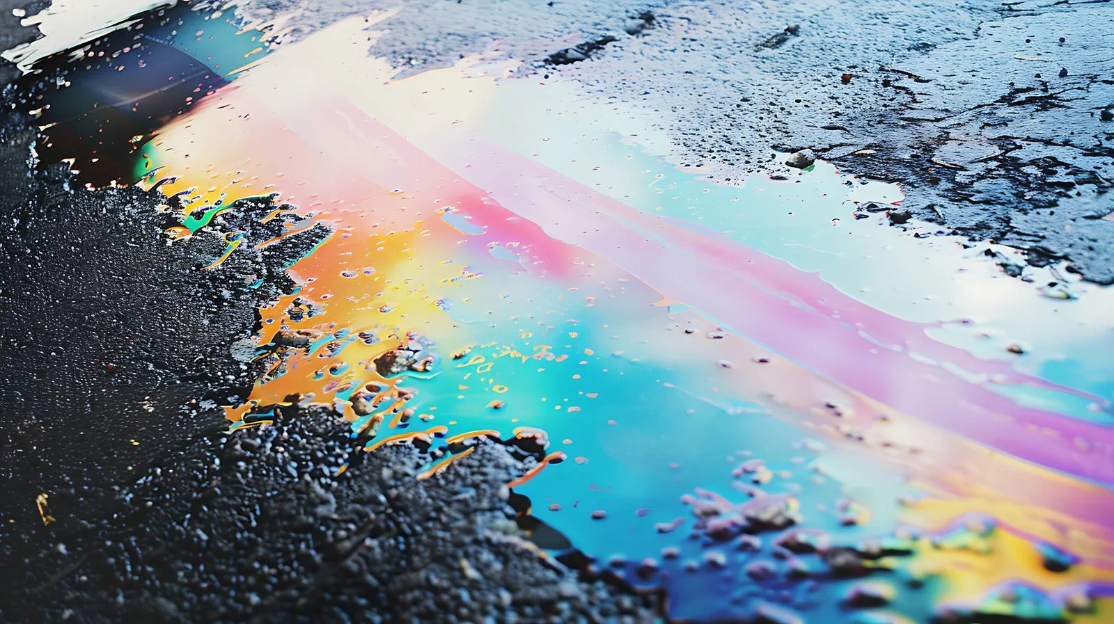 Colorful spill of engine oil and gasoline — free download from Dotvec