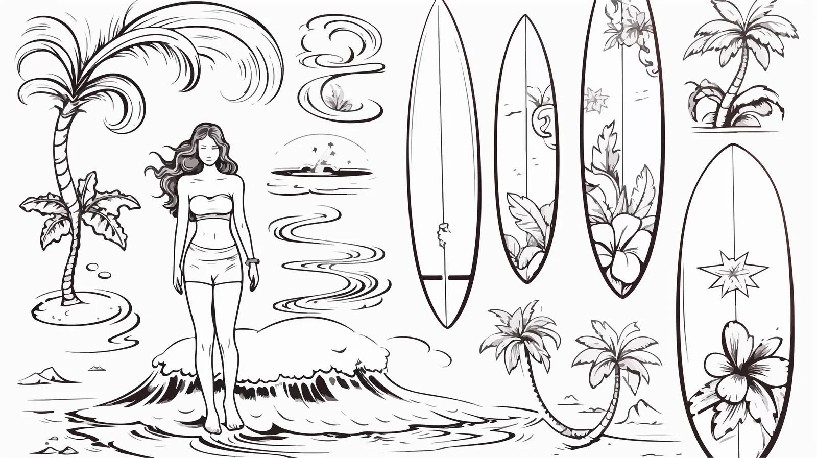 Surfing Elements Collection — free download from Dotvec