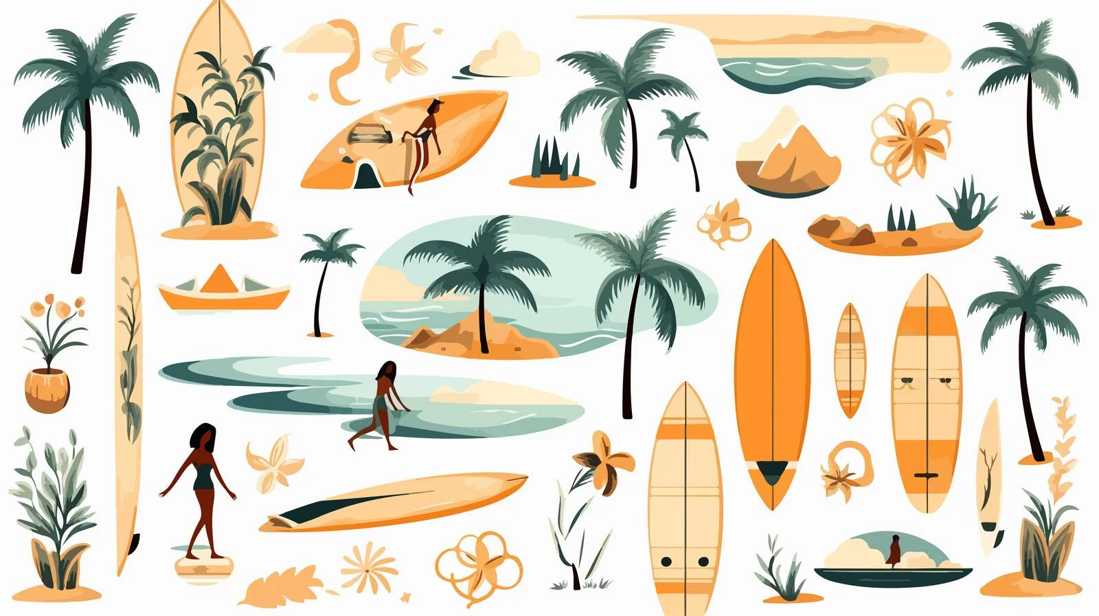 Surfing Elements Collection — free download from Dotvec