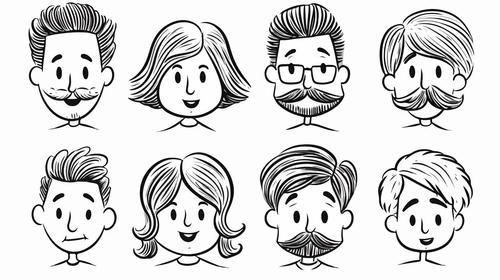 Illustrative Faces Collection — free download from Dotvec