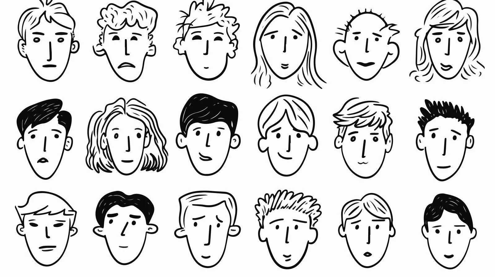 Duddle People Faces Collection — free download from Dotvec