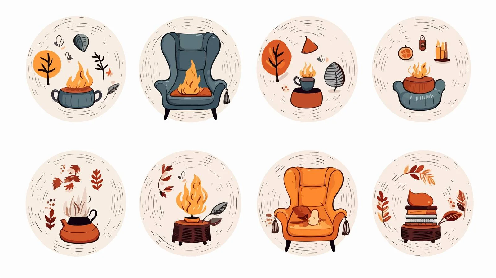 Cozy Hygge Postcard Set — free download from Dotvec