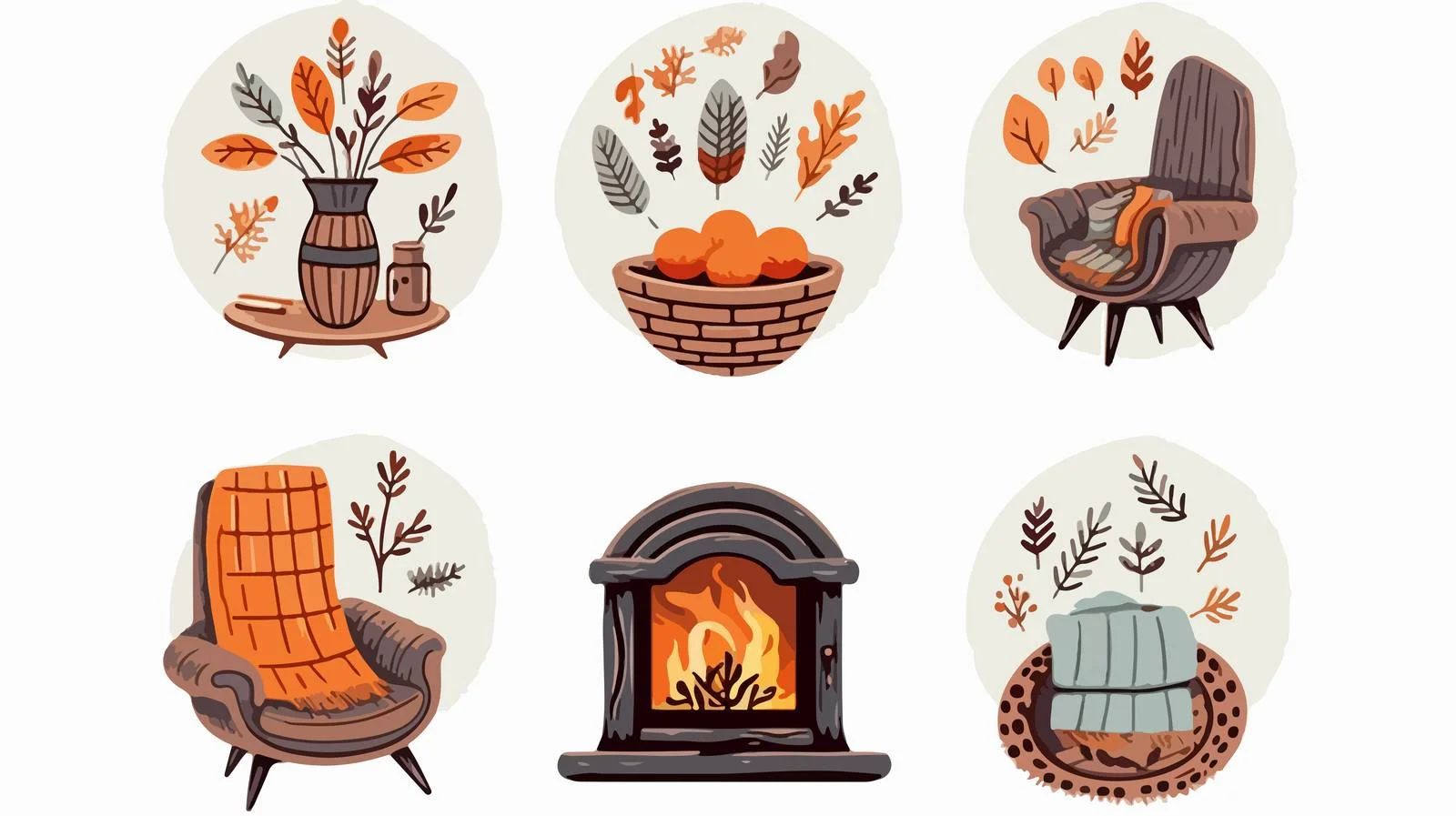 Cozy Hygge Postcard Set — free download from Dotvec