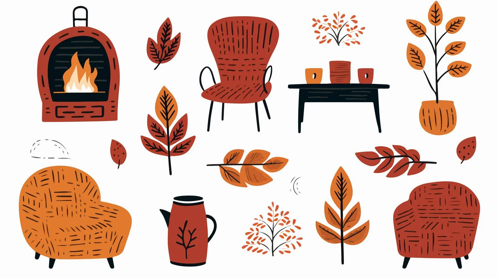 Cozy Postcard Set — free download from Dotvec