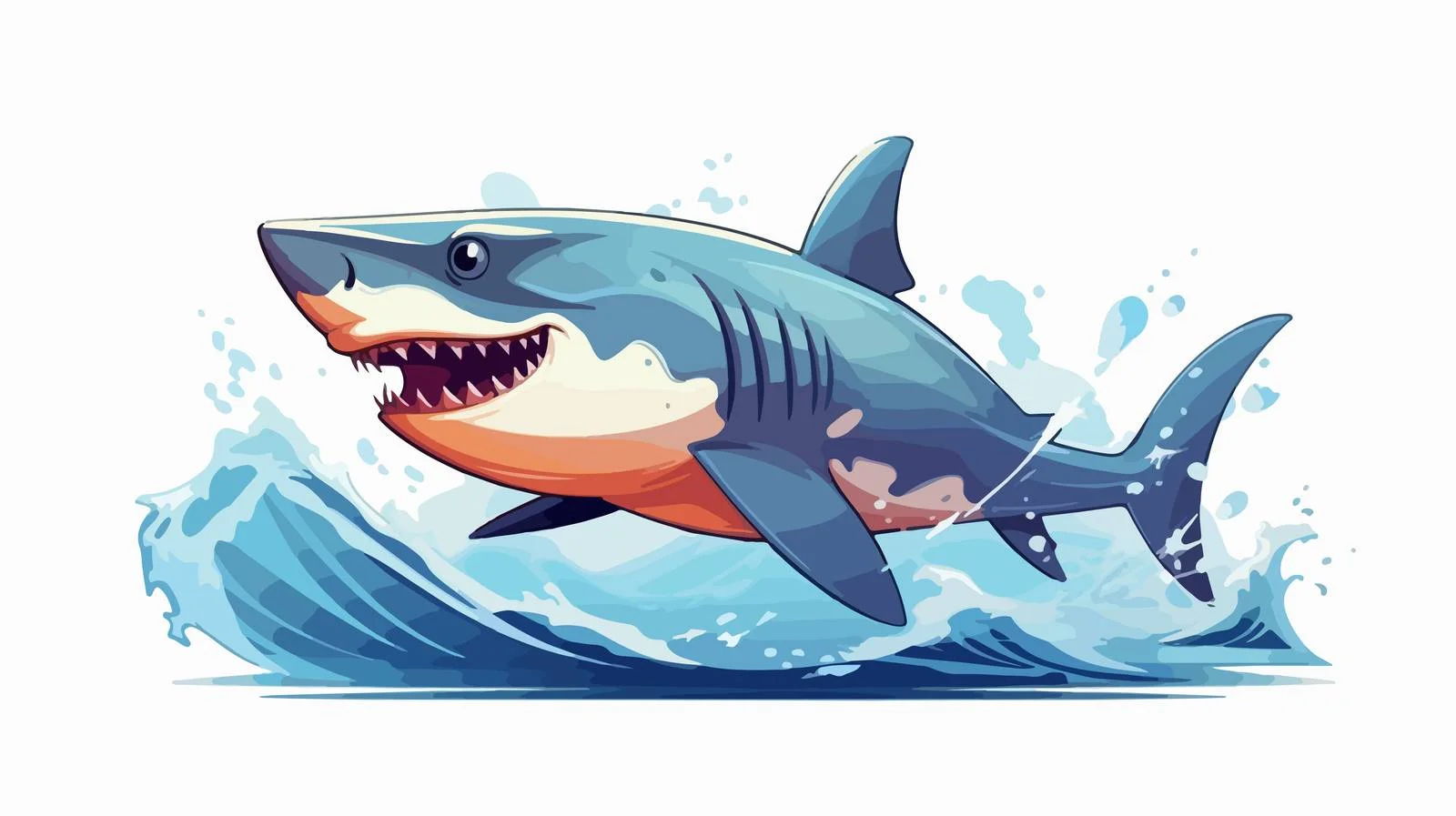 Shark on Surfboard Vector Illustration — free download from Dotvec