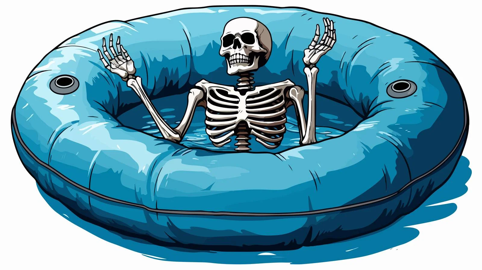 Vintage Skeleton in Pool Float — free download from Dotvec