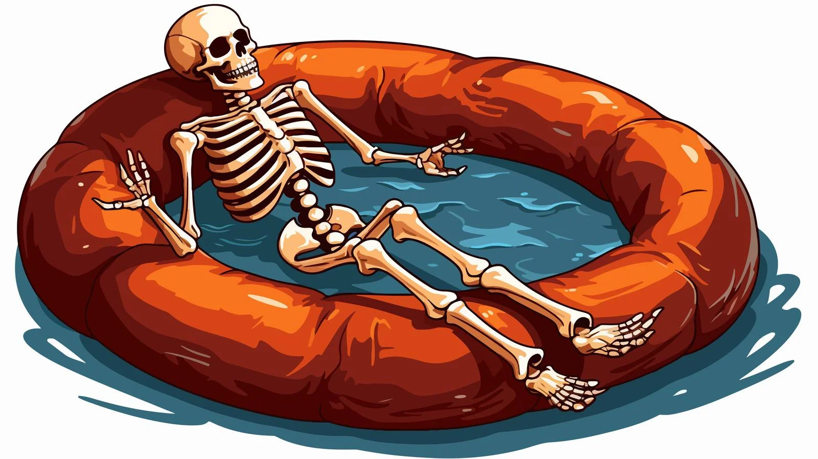 Skeleton in Inflatable Circle Retro Image — free download from Dotvec