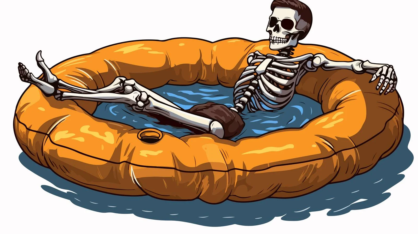 Skeleton in Inflatable Swimming Circle — free download from Dotvec