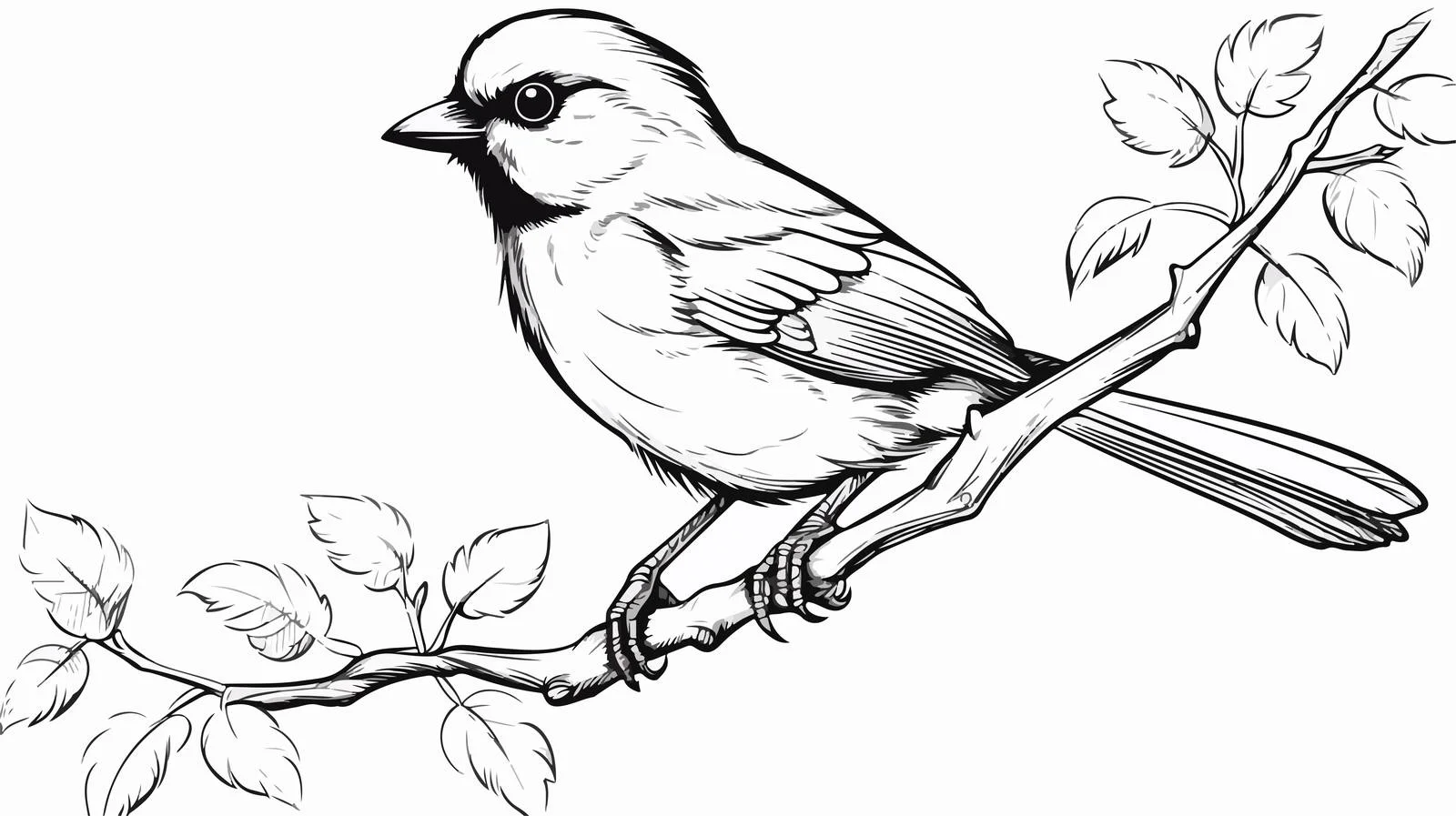 Avian Perch Monochrome Vector Art — free download from Dotvec