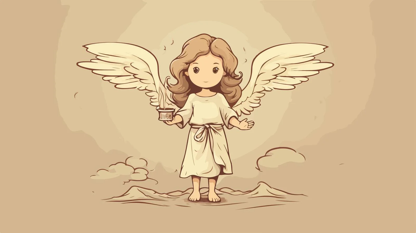 Innocent Angel Holds Nameplate — free download from Dotvec