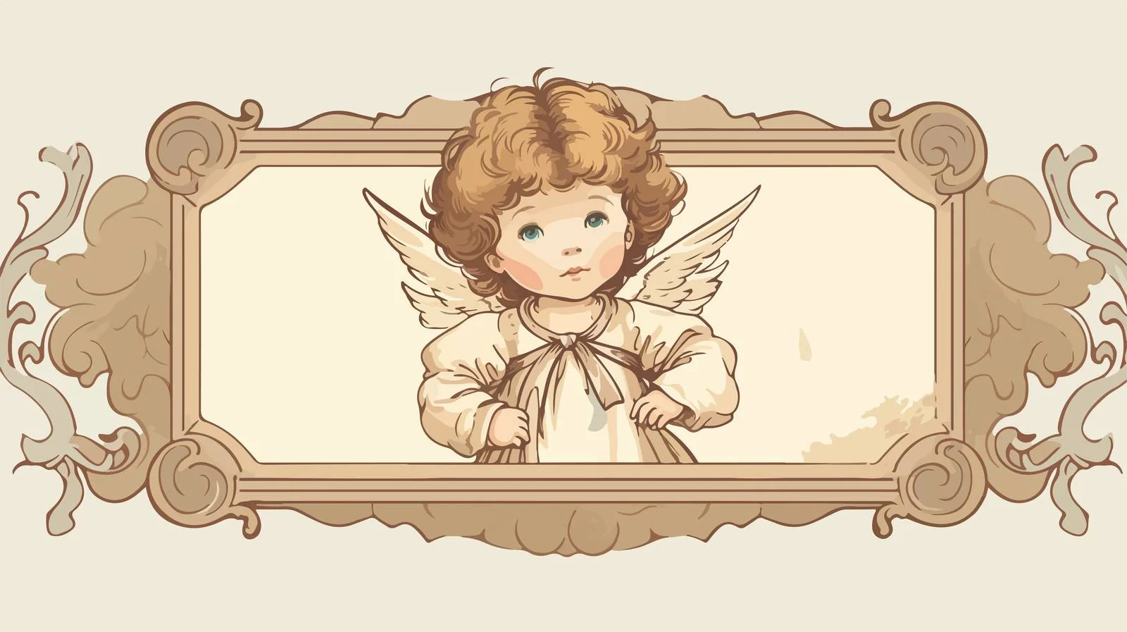 Angelic Child Holding Nameplate — free download from Dotvec
