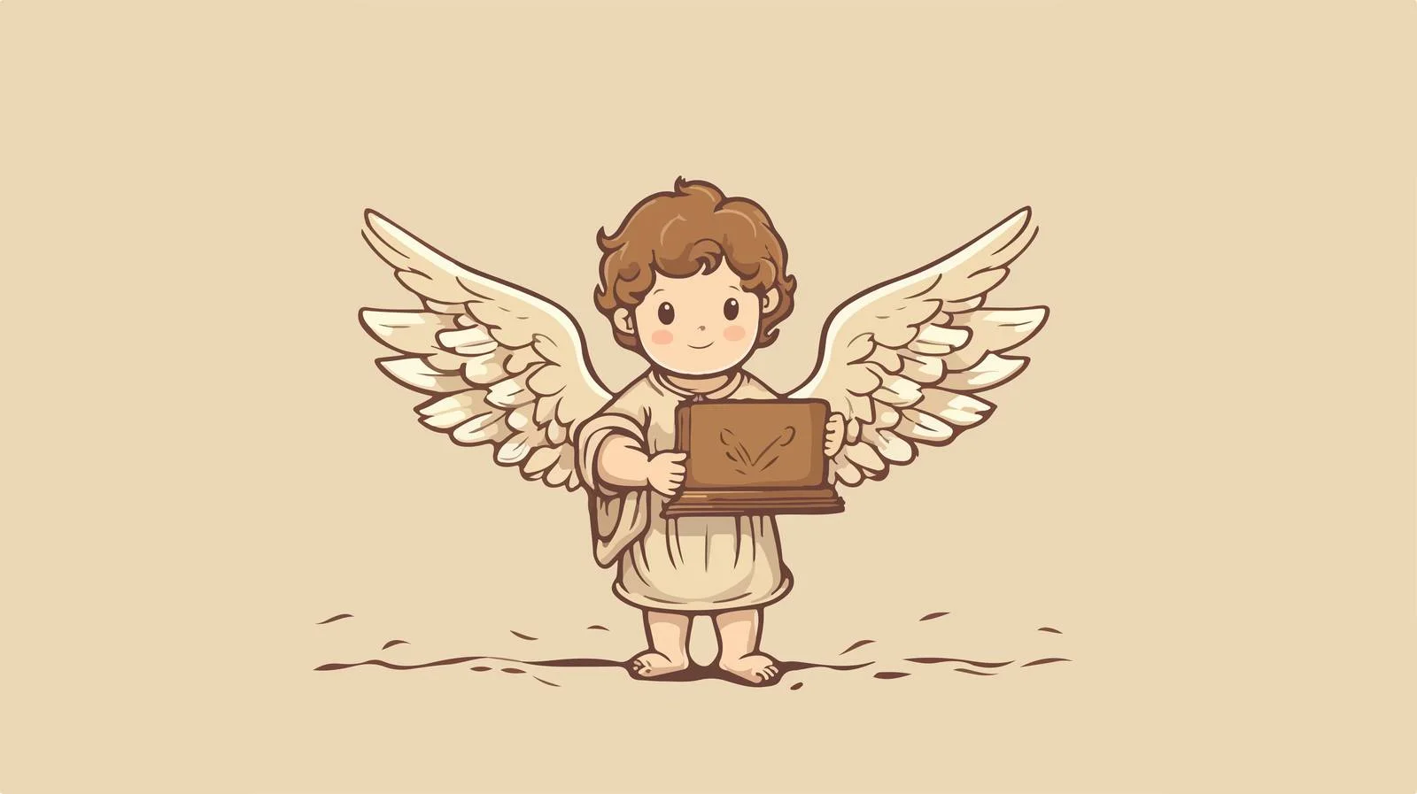 Serene Child Angel on Cloud — free download from Dotvec