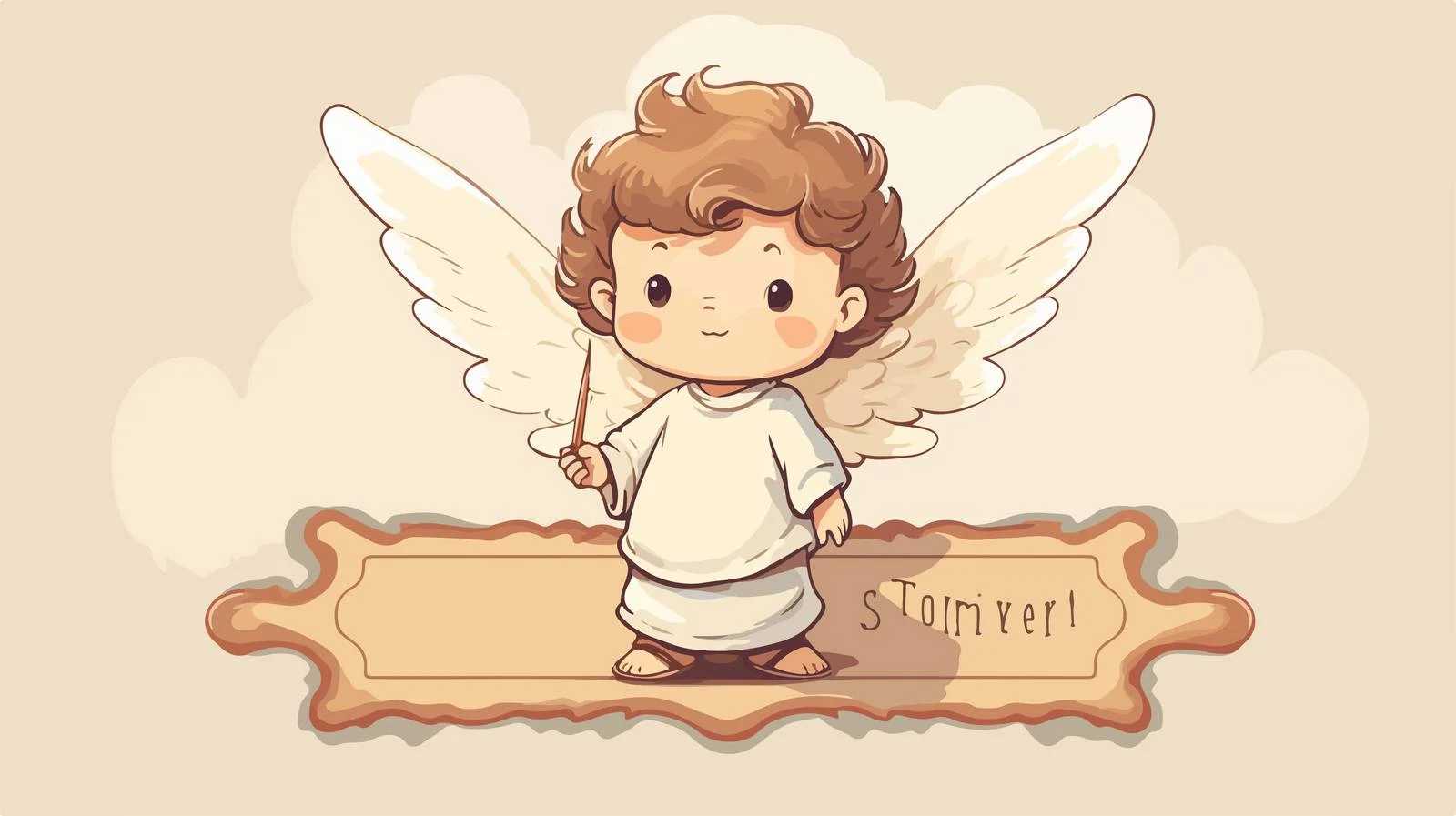 Serene Angel on Cloud — free download from Dotvec